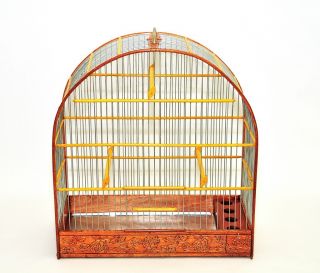 Wooden Handmade Bird Cage Songbird Canary Finch