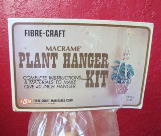 Vintage 1970s Fibre Craft Macrame Jute Plant Hanger Planter DIY Craft