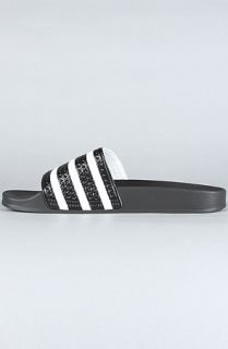 adidas The Adilette Sandal in Black White