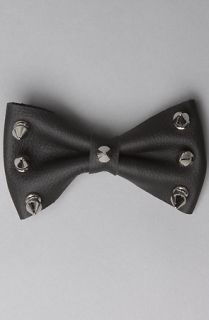 Harlett The Spiked Black Leather Bowtie