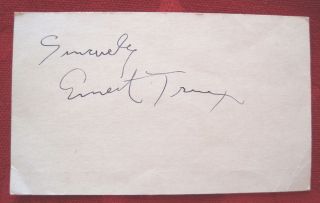 Original Ernest Truex Autographed Index Card