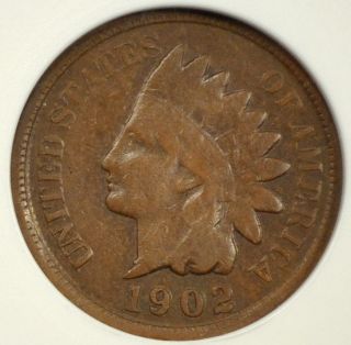 1902 ANACS VG8 Indian Cent Double Struck in Collar