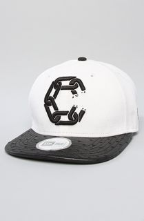 Crooks and Castles The New Chain Throwback Cap in White Black Ostrich