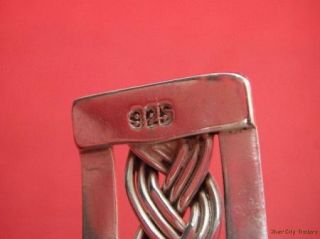 Escobar Braided Rope Motif Sterling Cuff Bracelet Taxco