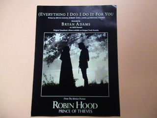 ROBIN HOOD Movie sheet music Bryan Adams  Everything I Do 