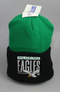 Vintage Deadstock Philadelphia Eagles Block BeanieGreenBlack