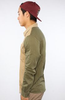 Staple The Scout Colorblock Buttondown Shirt in Olive