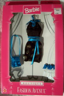 Fashion Avenue Barbie 1998 23365 Boutique Black Top & Skirt NRFB