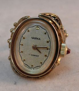 Vintage Russian Finger Watch Watch Goldplated U910