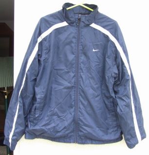 Nike navy blue lined windbreaker lightweight jacket mens sz medium