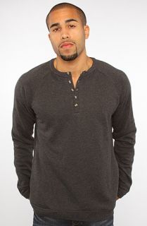 Lifetime Collective The Be Free Henley Sweatshirt in Heather Black