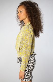 Lucca Couture The Native Zigzag Print Cropped Blazer