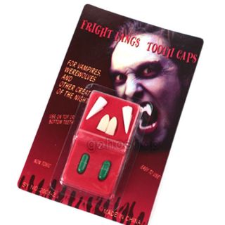 Custom Fit Bloody Vampire Fangs Teeth Tooth Caps Halloween Costume