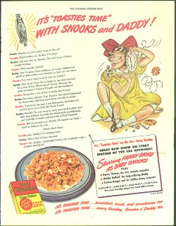 Fanny Brice as Baby Snooks for Post Toasties Corn Flakes ad 1944
