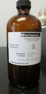Diethyl Ether Anhydrous ACS 99 Certified 500ml