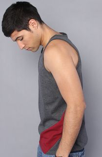 Mister The Karmaloop Exclusive Side Striped Tank in Charcoal Burgundy