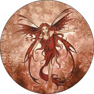 Amy Brown Fire Element Red Fairy Pin Button Fantasy New