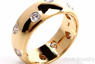 Tiffany & Co Etoile Diamond 18K Gold Platinum Wide Band Ring NR