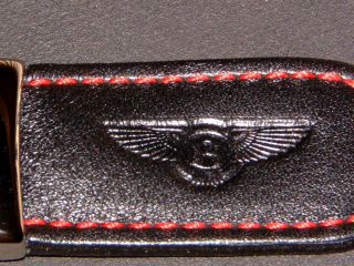 BENTLEY COLLECTION ETTINGER HAND MADE IN THE UK, BLACK/RED KEY RING