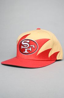 Mitchell & Ness The San Francisco 49ers Sharktooth Snapback Hat in Red