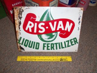 vintage RIS VAN Liquid Fertilizer farm sign old tractor advertising