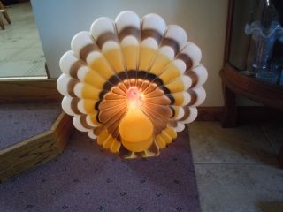 Don Featherstone Blow Mold Light Up Turkey 20 in Diameter