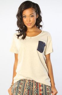 Makia The Solid Contrast Pocket Tee in Heather Gray White  Karmaloop
