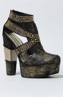 Sole Boutique The Redding Shoe in Black Fur