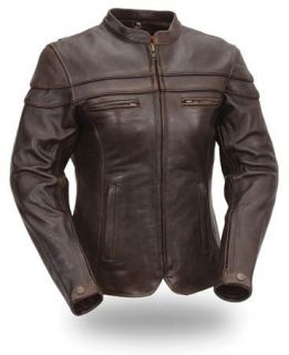 first women s leather scooter jacket brown xl