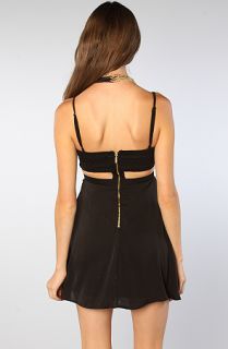 Reverse The Stud Cut Out Short Dress in Black