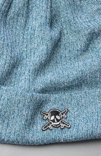 Fourstar Clothing The Pirate Pom Pom Beanie in Blue Heather