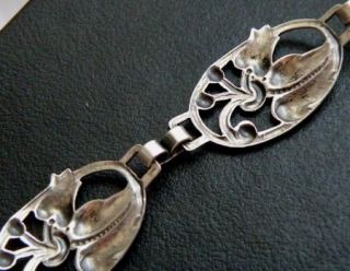 Felch Co Danecraft Sterling Silver 925 Repousse Floral Link Bracelet