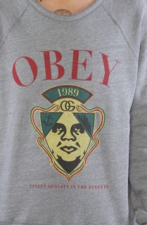 Obey The Genuine Article Crewneck Sweatshirt in Heather Grey