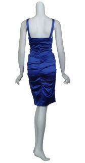 Nicole Miller Gorgeous Cobalt Blue Ruched Stretch Fit Cocktail Eve