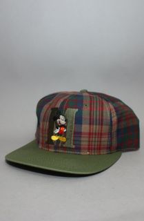 Vintage Deadstock Mickey Mouse Twill Snapback HatPlaidOlive