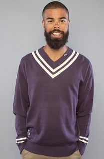 LRG The Stay Foul VNeck Sweater in Plum