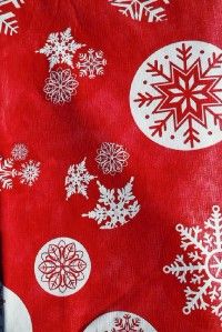  Red Snowflake Vinyl Tablecloth Flannel Back All Sizes New