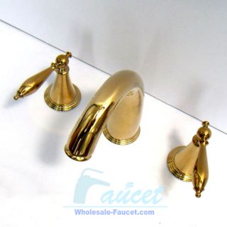 Luxury Polished Brass Widespread Bathroom Basin Faucet 6051