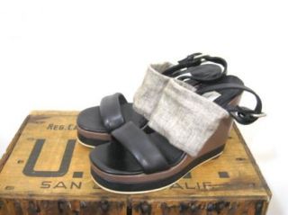 Fausto Santini Womens Unique Leather Platform Strappy Sandals Heels Sz