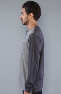 RVCA The Canal Henley in Grey Noise Concrete