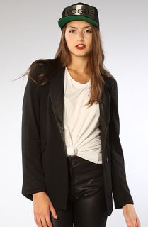 Stones The Risch PU Leather Lapel Solid Blazer in Black  Karmaloop