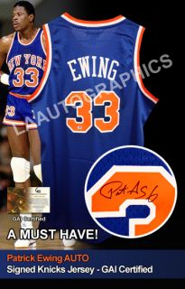 Patrick Ewing Auto Signed NY Knicks Jersey GAI GV685037