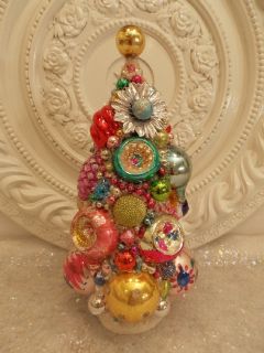 Vintage Ornaments PINK bottle brush Christmas Tree ** Vibrant fruit