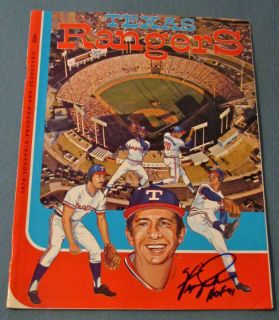 Ferguson Jenkins Fergie Texas Rangers Autographed 1974 Program