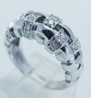  Signed Jewelry 18K Gold Tiffany Co Diamond Ring Band Italy 2002