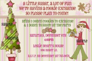 COOKIE EXCHANGE Party Invitations Christmas
