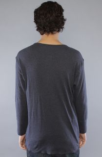 RVCA The Rambler Henley in Dark Navy Heather