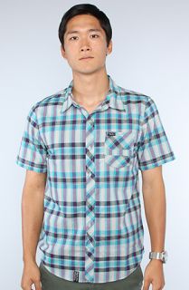 LRG The Field Test SS Buttondown Shirt in Turquoise