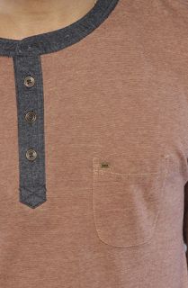 Obey The Backyard Henley in Oxblood Khaki