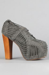 Jeffrey Campbell The Laced Shoe in Gray Suede